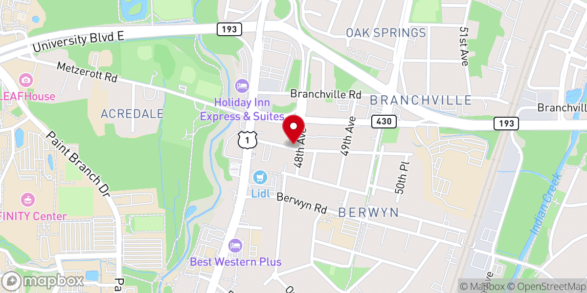 Map showing location of College Park Church of God