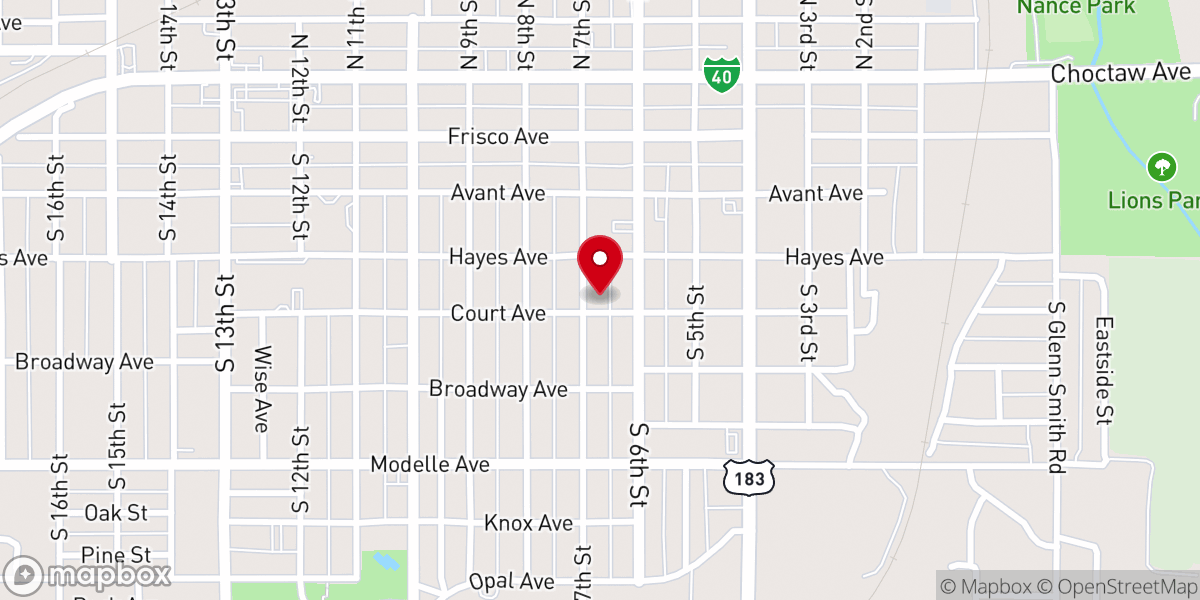 Map showing location of St Paul's Episcopal Church
