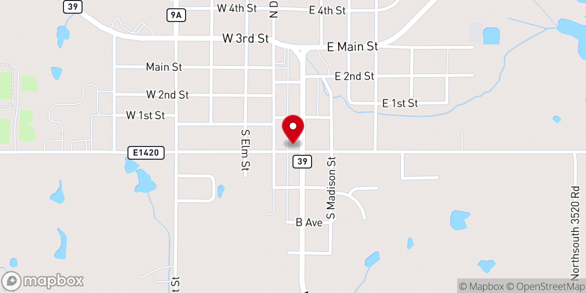 Map showing location of First Baptist Church