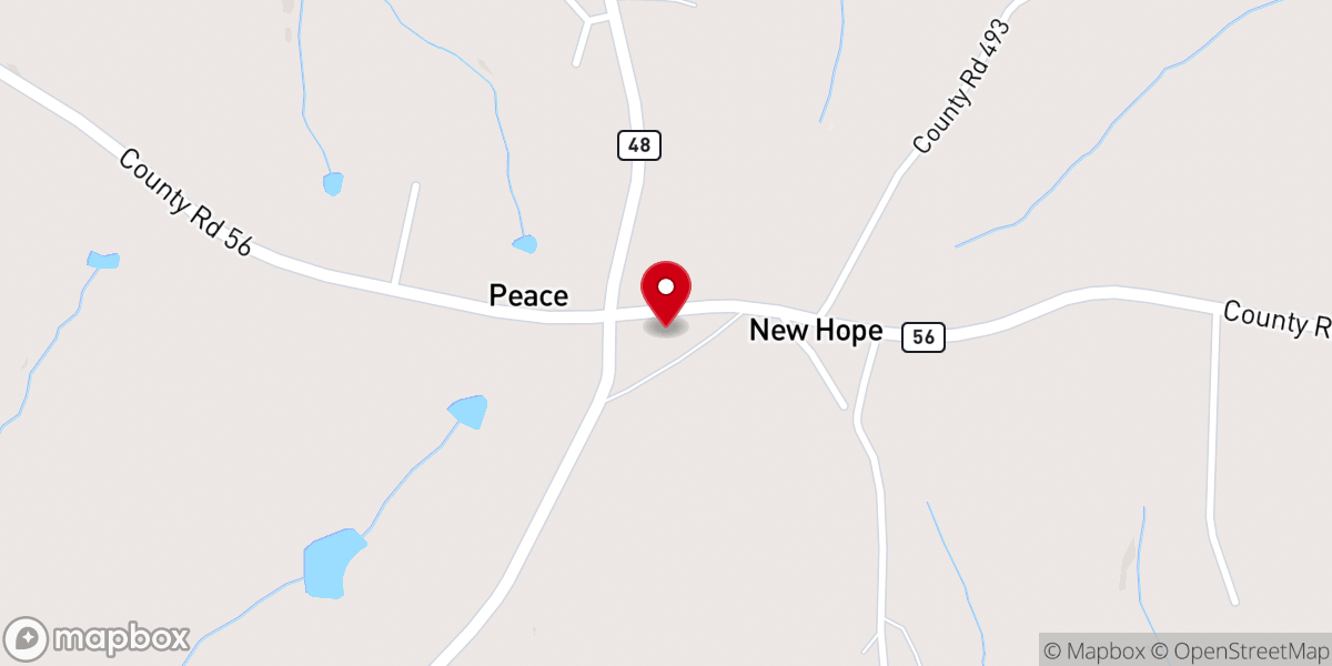 Map showing location of Noonday Church