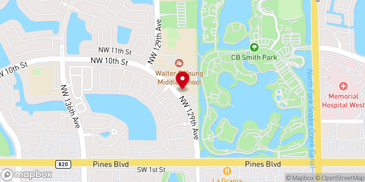 Map showing location of Calvary Chapel Pembroke Pines