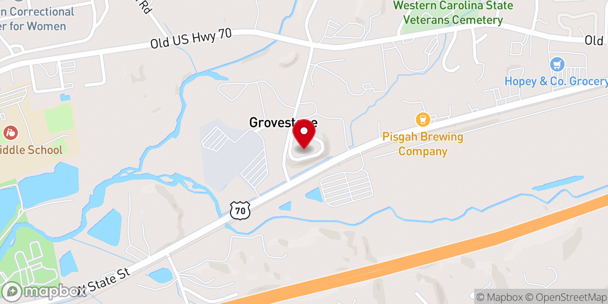 Map showing location of Grove Stone Baptist Church