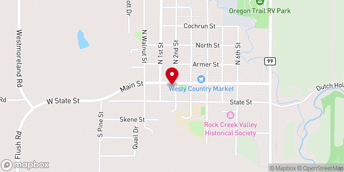 Map showing location of United Methodist Church