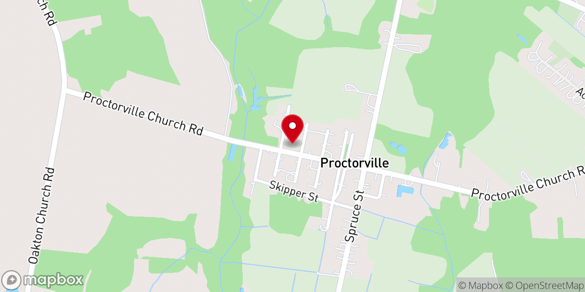 Map showing location of Proctorville Baptist Church