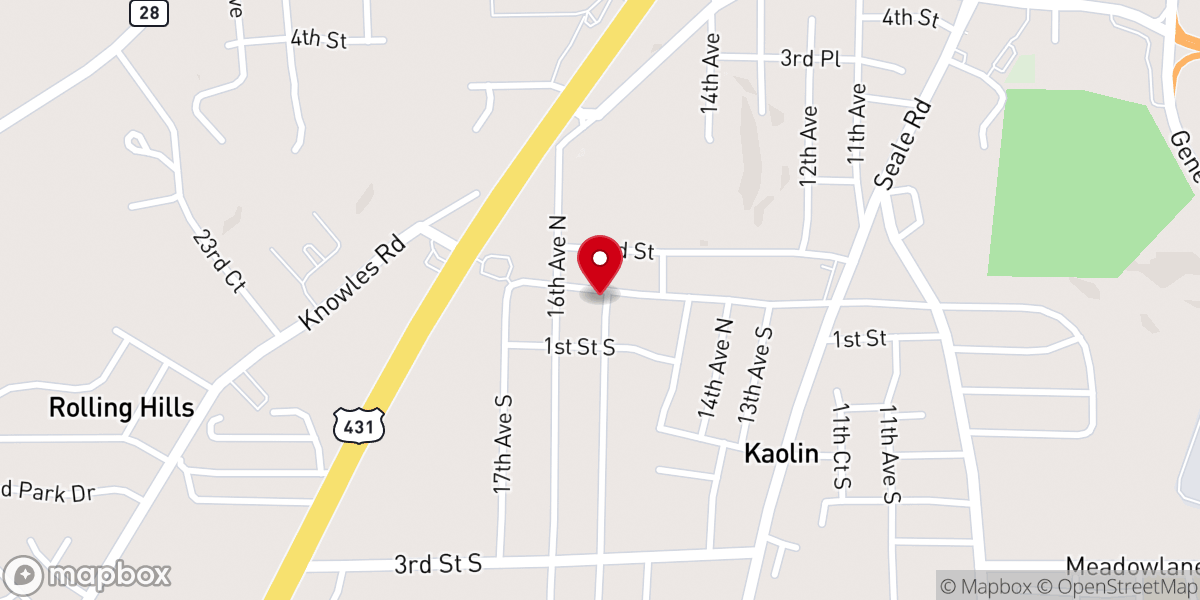 Map showing location of First Tabernacle Baptist Church