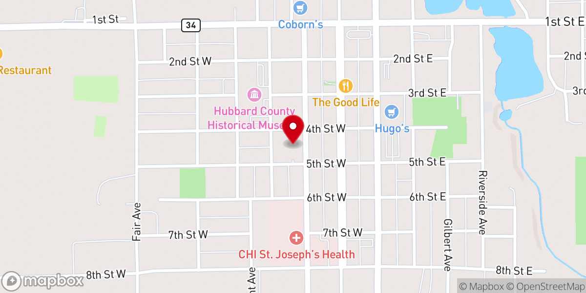 Map showing location of St. Peter the Apostle Catholic Church