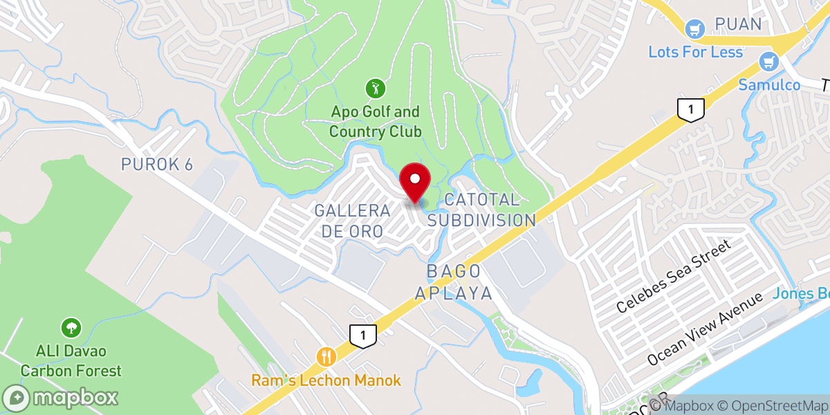 Map showing location of United Pentecostal Church - New Hope Kingdom Ministries Int'l, Gallera de oro Subd., Bago Aplaya, Davao City