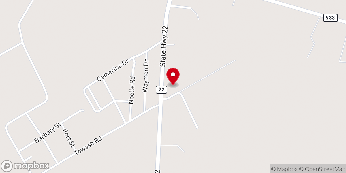 Map showing location of Our Savior Lutheran Church