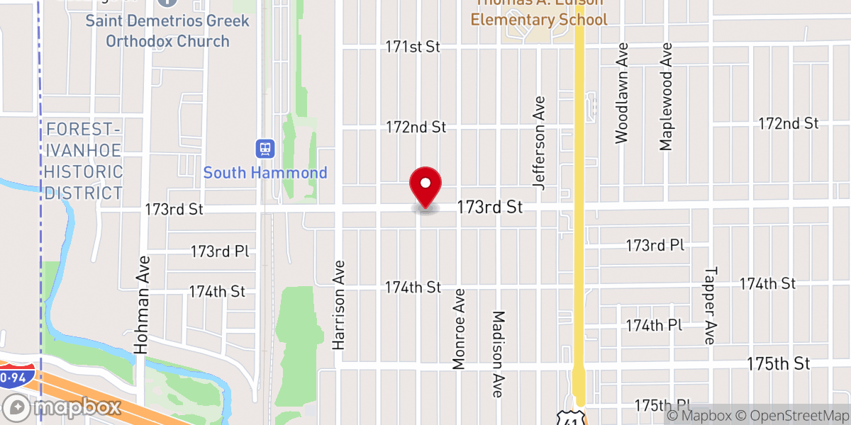Map showing location of Sardis Missionary Baptist Church