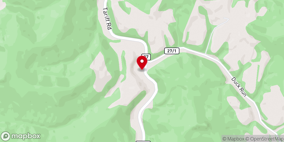 Map showing location of Hayes Fork Church