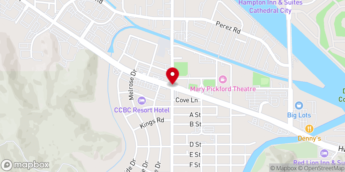 Map showing location of Cathedral City, St. Louis Roman Catholic Church