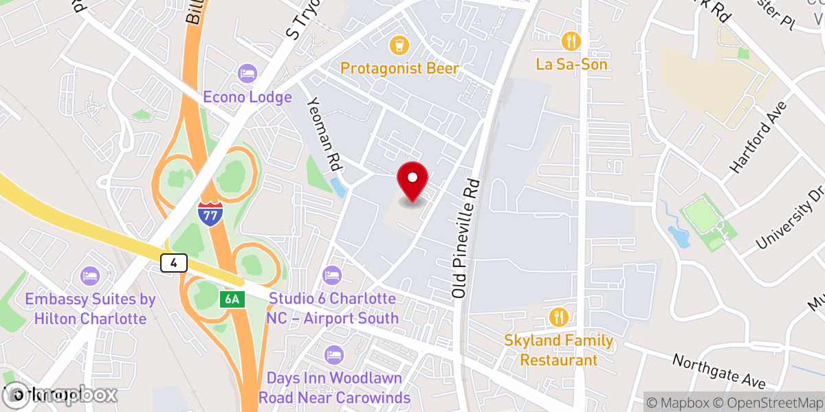 Map showing location of Woodlawn Baptist Church