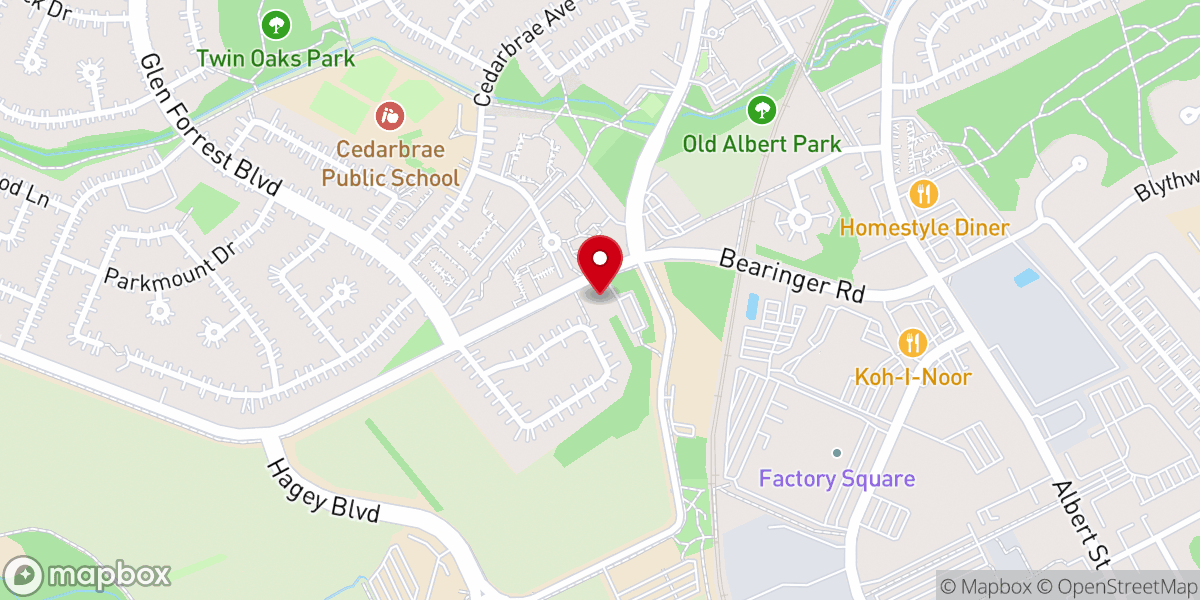 Map showing location of Waterloo Christian Reformed Church