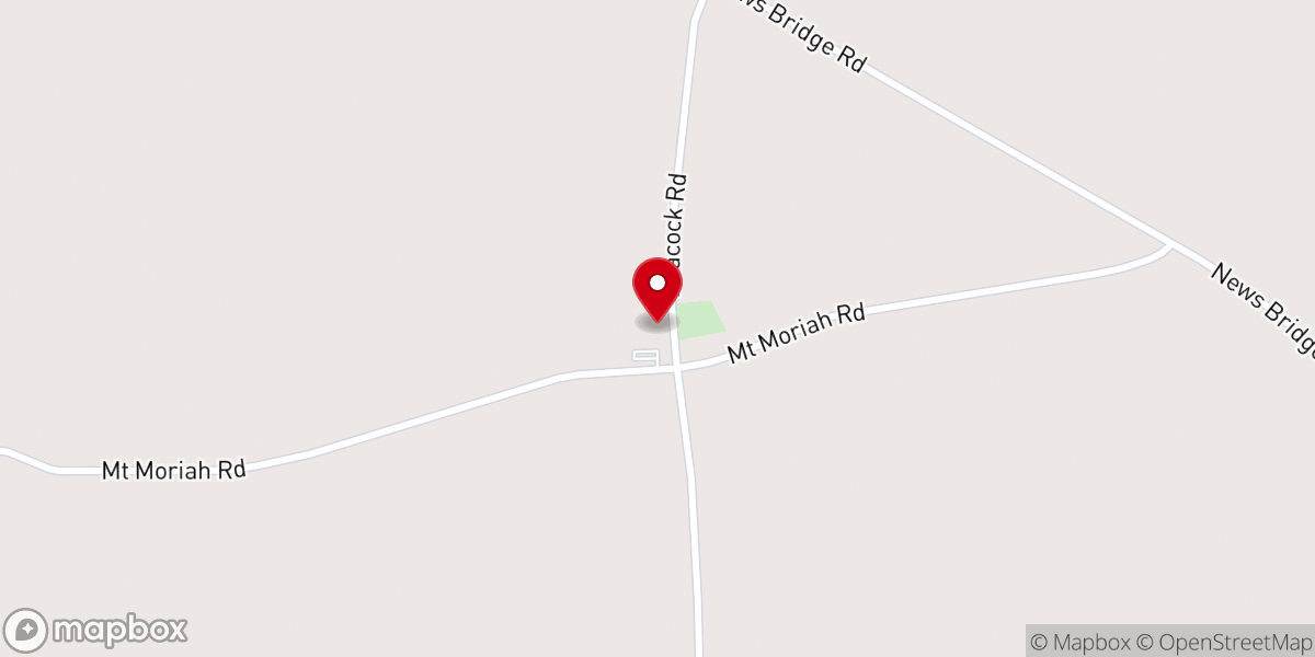 Map showing location of Mount Moriah Baptist Church