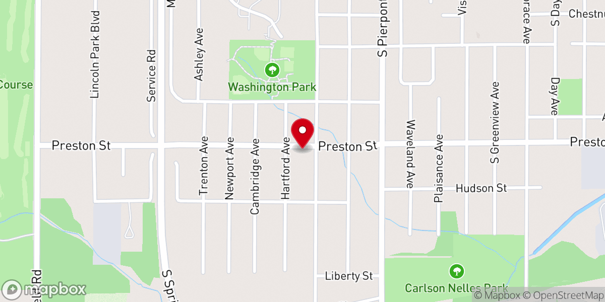 Map showing location of Liberty Baptist Church