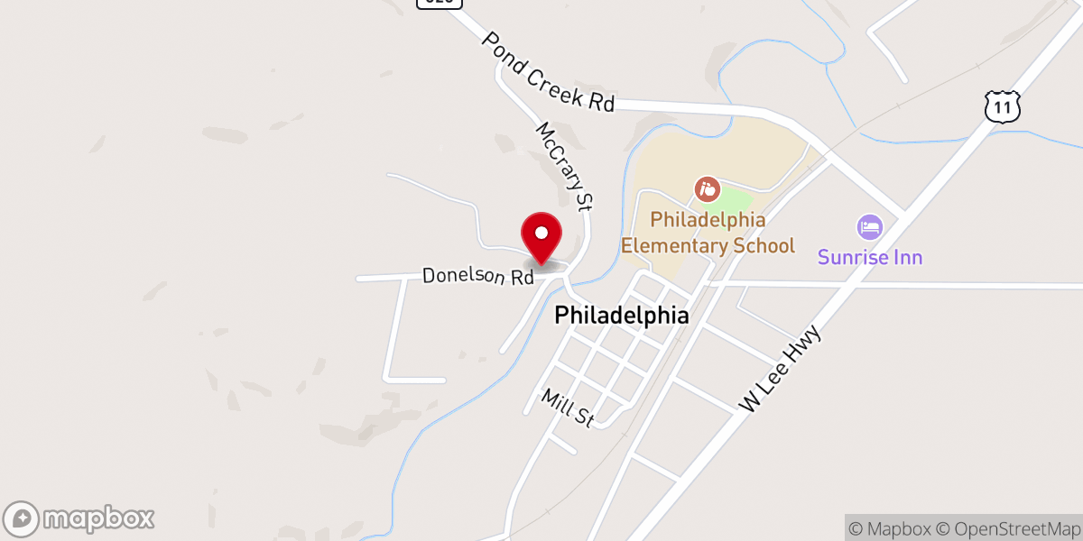 Map showing location of Harmon Chapel Cumberland Presbyterian Church