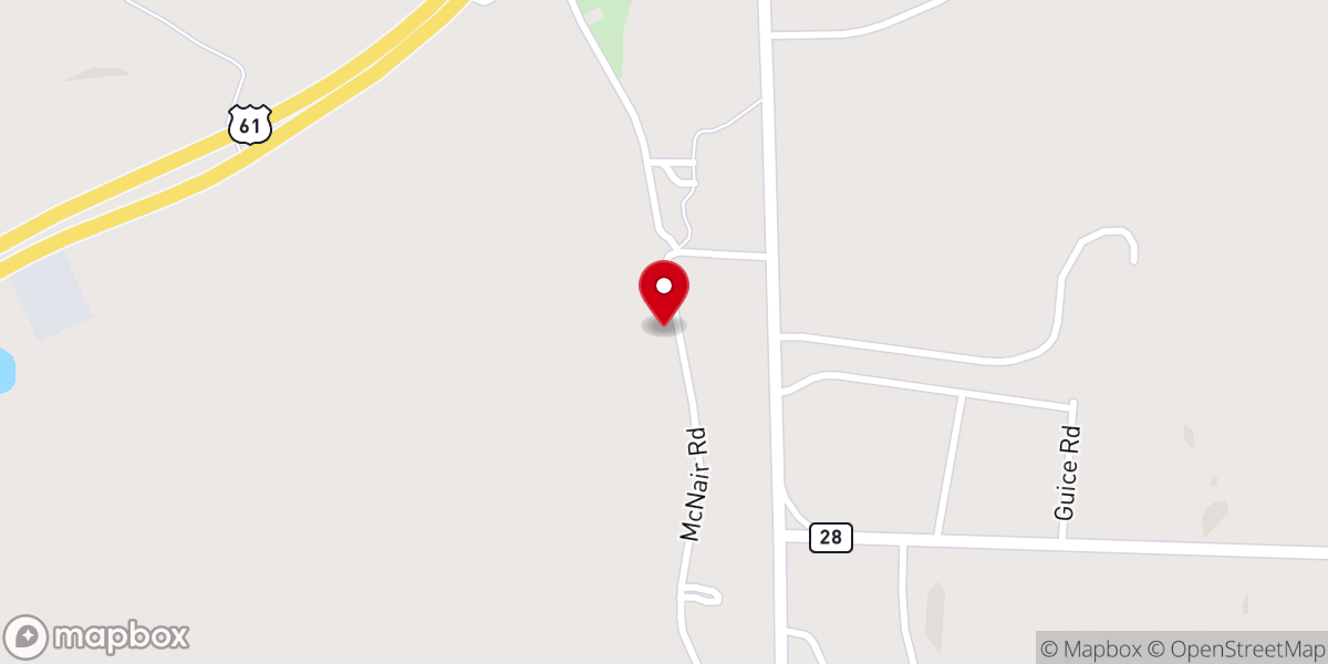 Map showing location of Fayette First New Life Seventh-Day Adventist Church