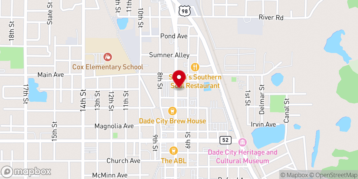 Map showing location of Mt Zion Ame Church