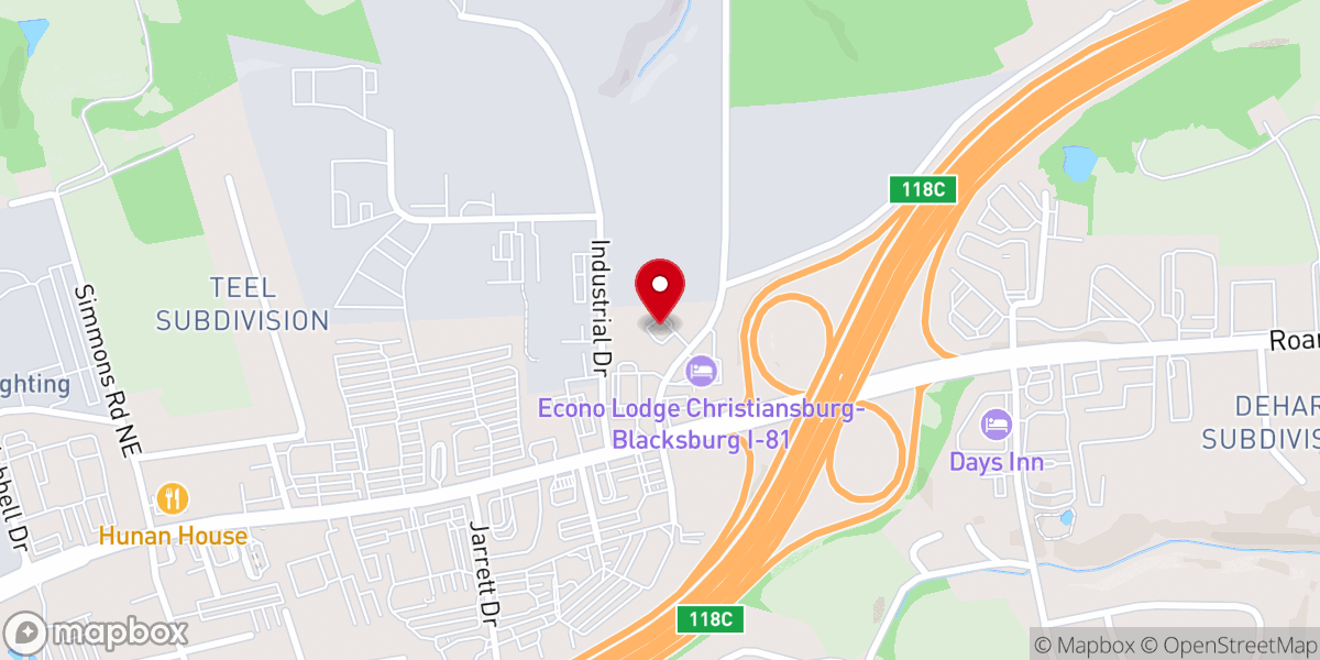 Map showing location of East Side Church of Christ