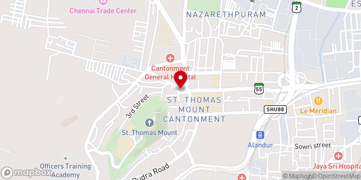 Map showing location of CSI Wesley English Church