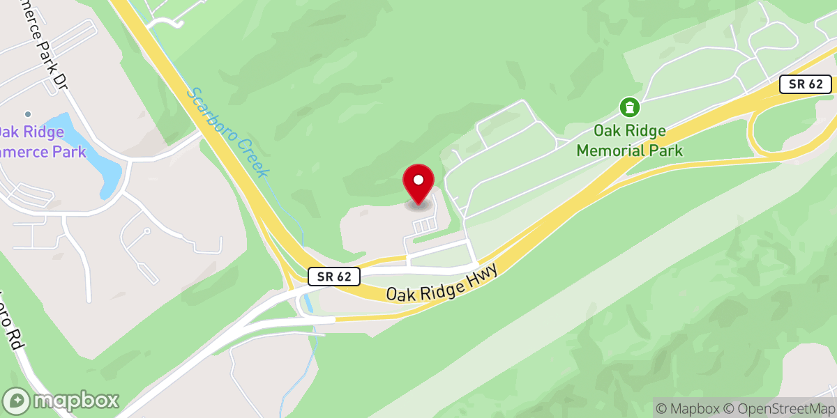 Map showing location of Oak Ridge Baptist Church