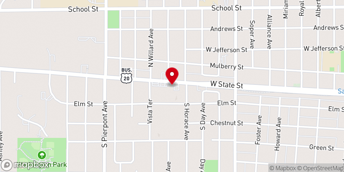 Map showing location of Browns Temple Church of God in Christ