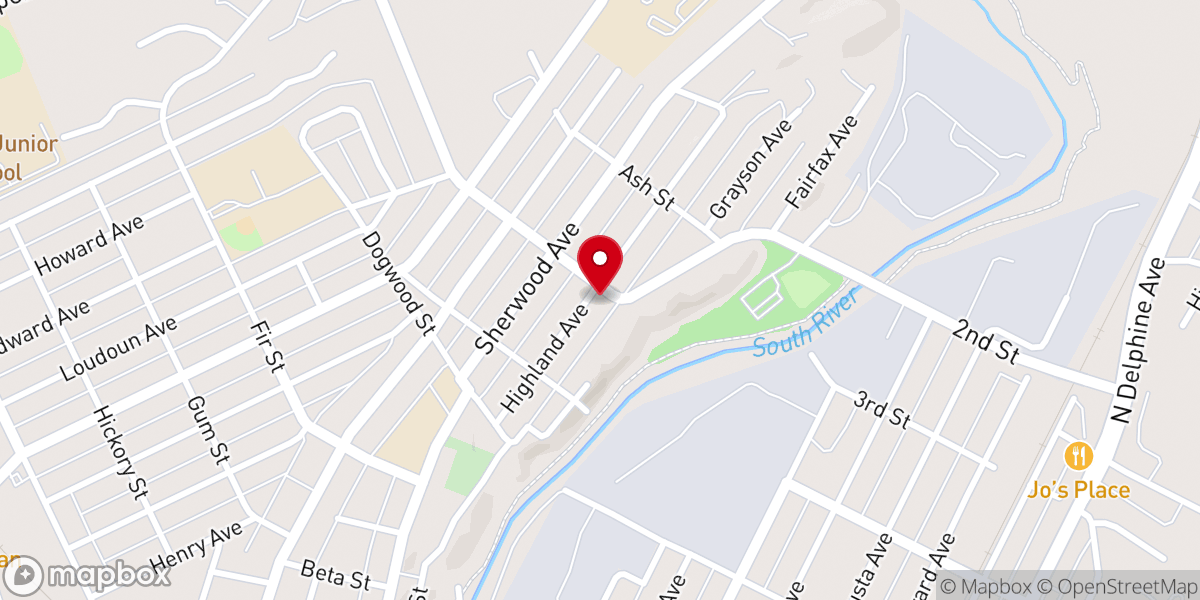 Map showing location of Glovier Memorial Methodist Church