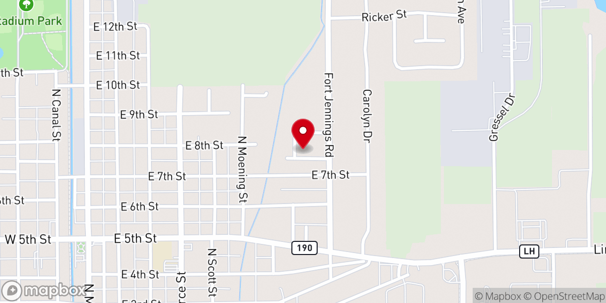 Map showing location of Methodist Parsonage