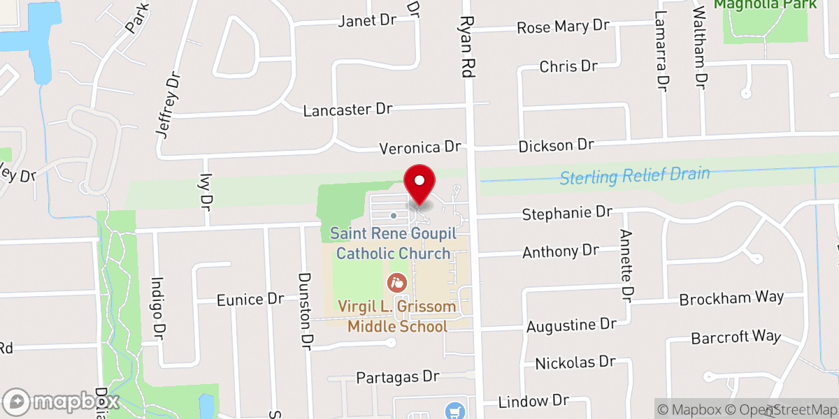 Map showing location of Blessed Sacrament Chapel