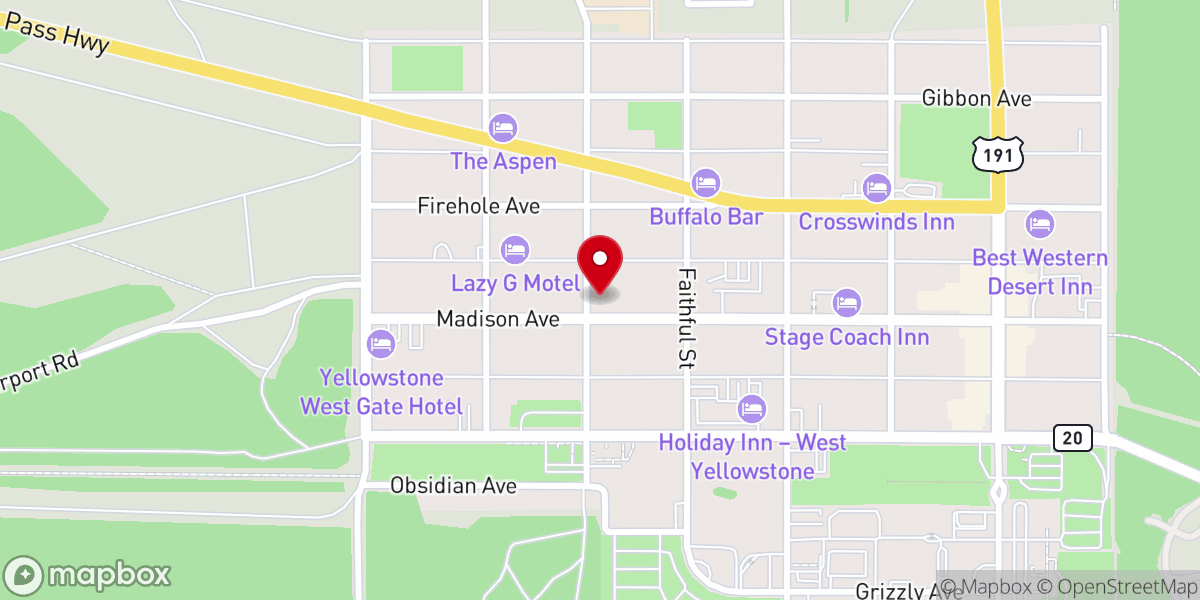Map showing location of Our Lady of the Pines Catholic Church