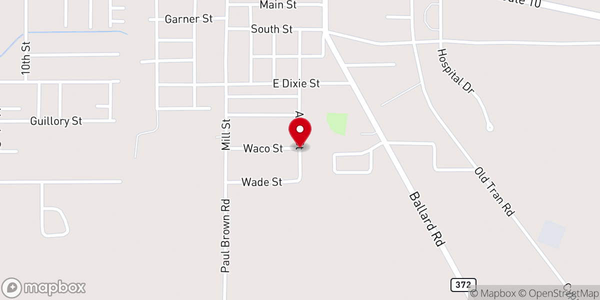Map showing location of Davis Temple Church Of God In Christ 910 Allen Street Oakdale Louisiana