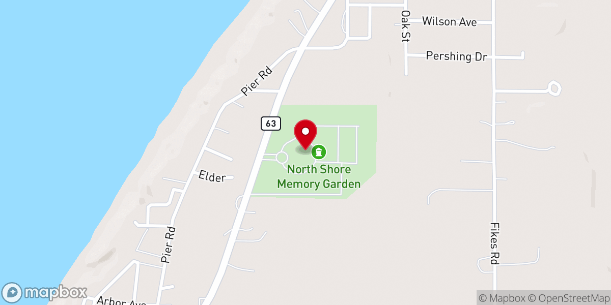 Map showing location of North Shore Memory Gardens