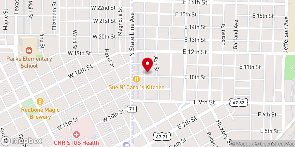 Map showing location of Canaan Baptist Church