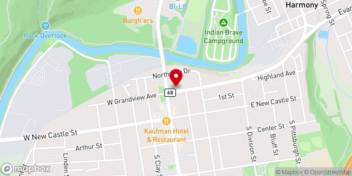 Map showing location of Park United Presbyterian Church