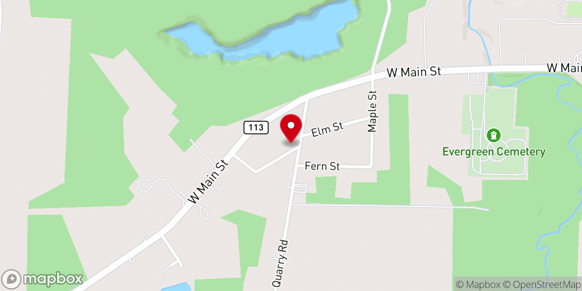 Map showing location of St Johns United Church of Christ