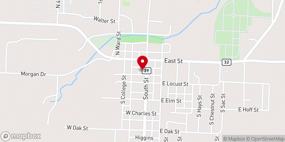 Map showing location of Missionary Baptist Chirch
