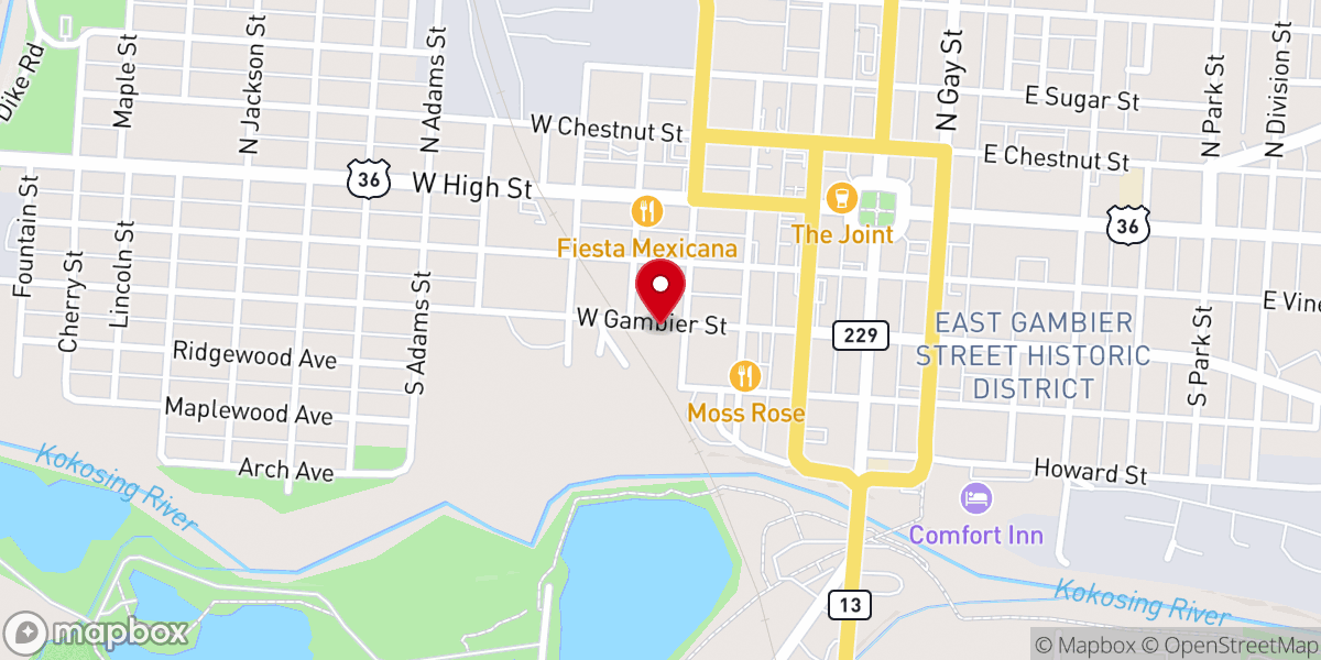 Map showing location of Thrift Shop