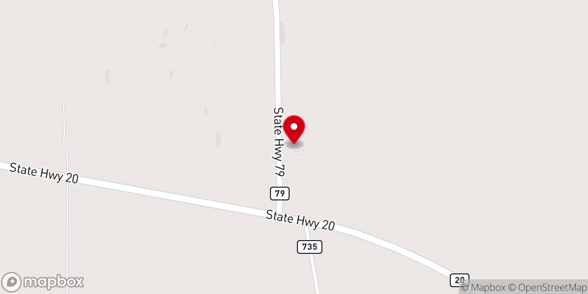 Map showing location of Our Lady of the Prairie Catholic Church