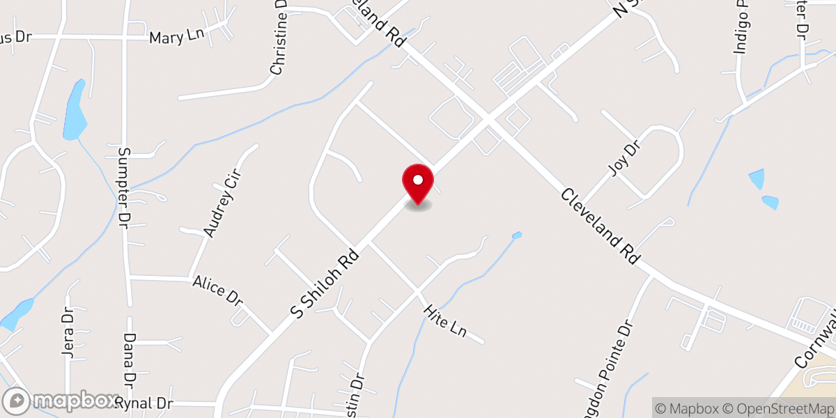 Map showing location of Cleveland Church