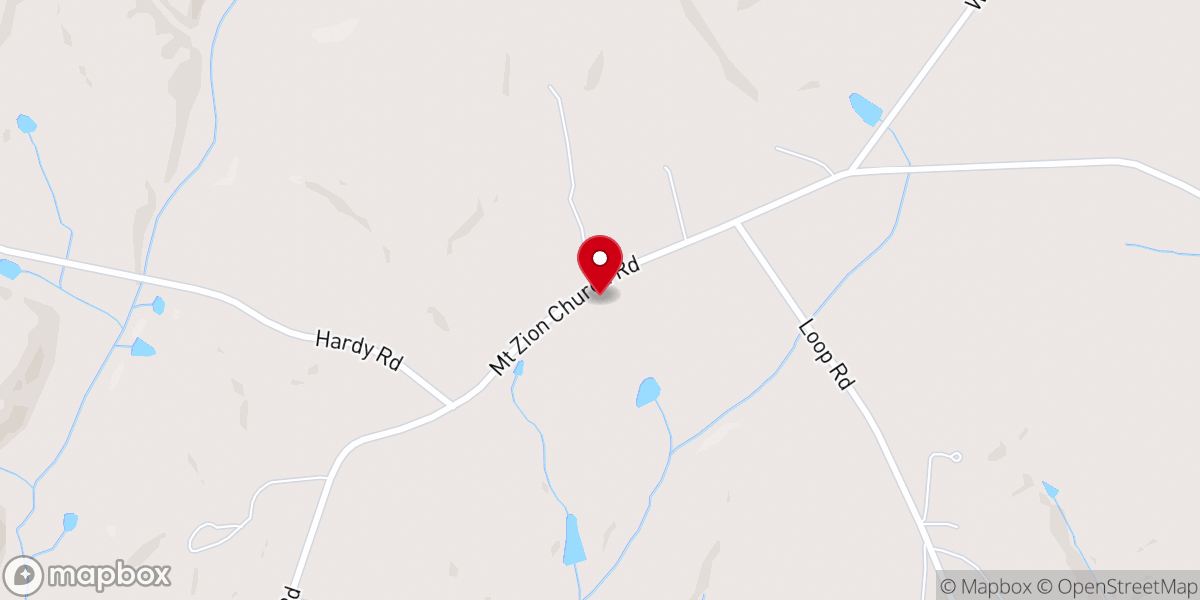 Map showing location of Mount Zion Church