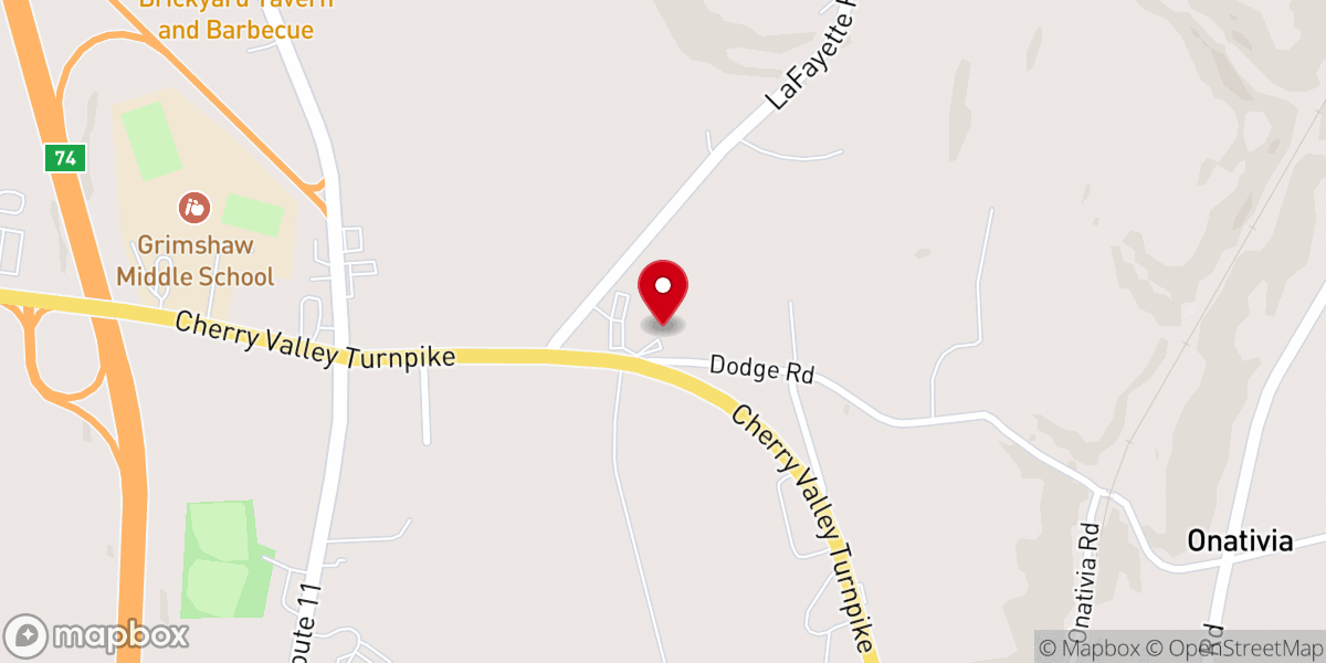 Map showing location of Lafayette Alliance Church