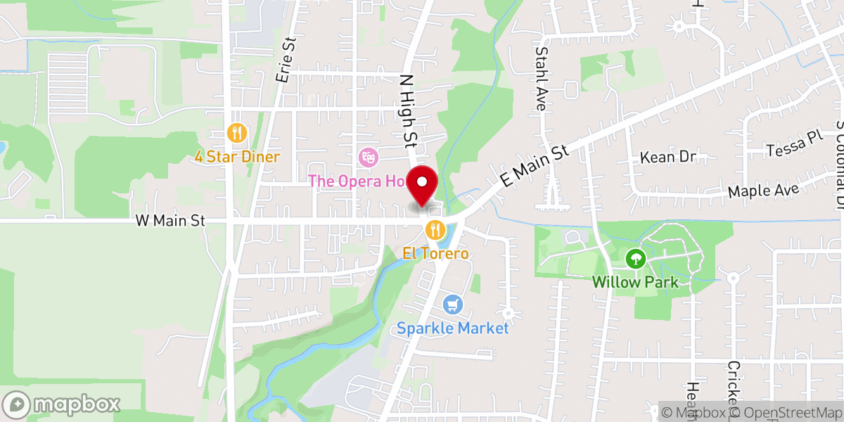 Map showing location of Cortland Christian Church