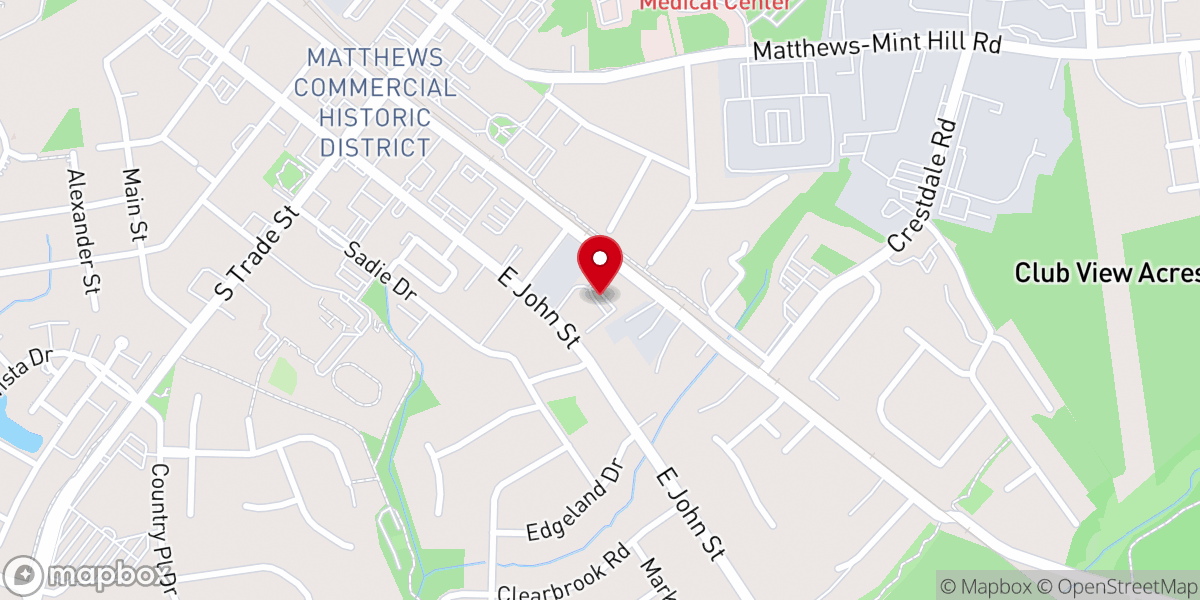 Map showing location of Matthews Church of God
