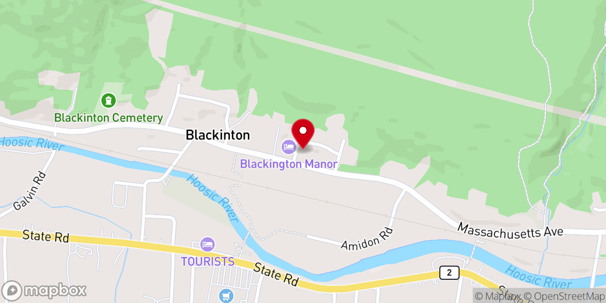 Map showing location of Blackington Union Church