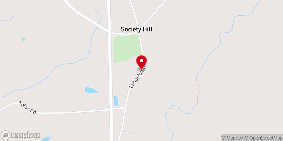 Map showing location of Society Hill Baptist Church