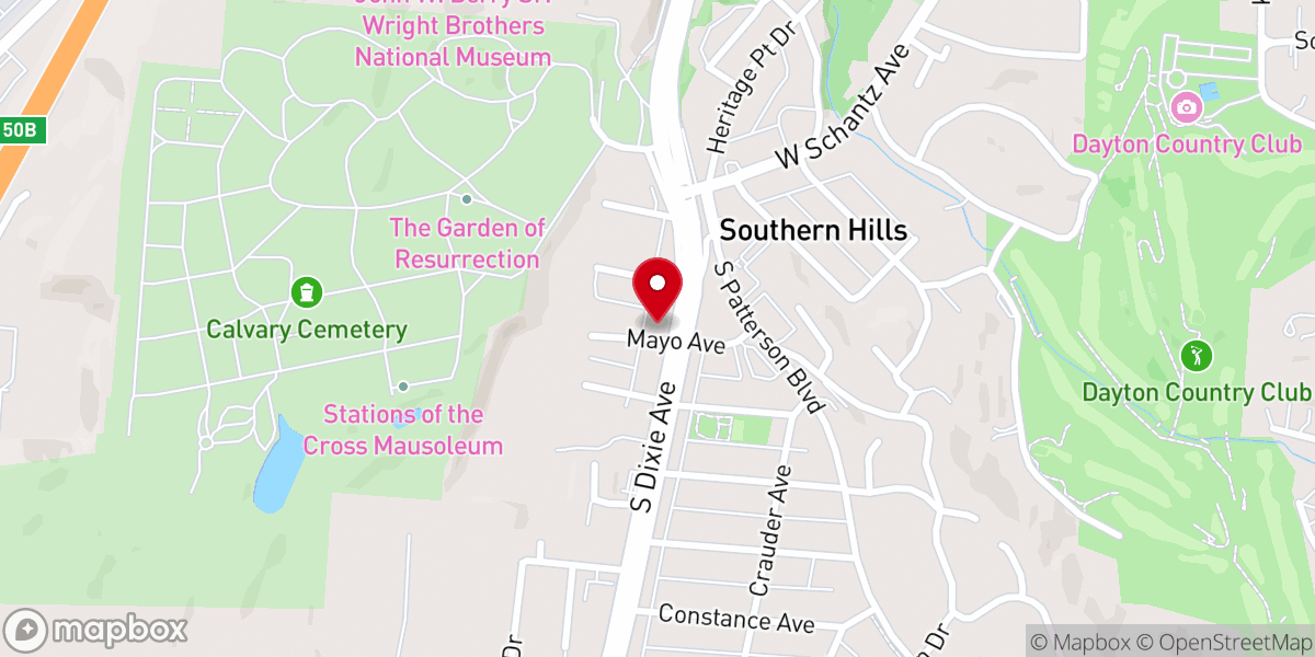 Map showing location of Southern Hills Untd Methodist Church