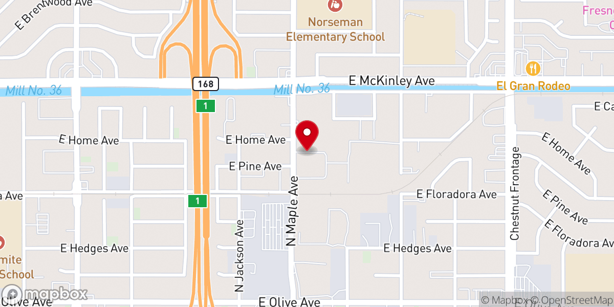 Map showing location of Valley Christian Center