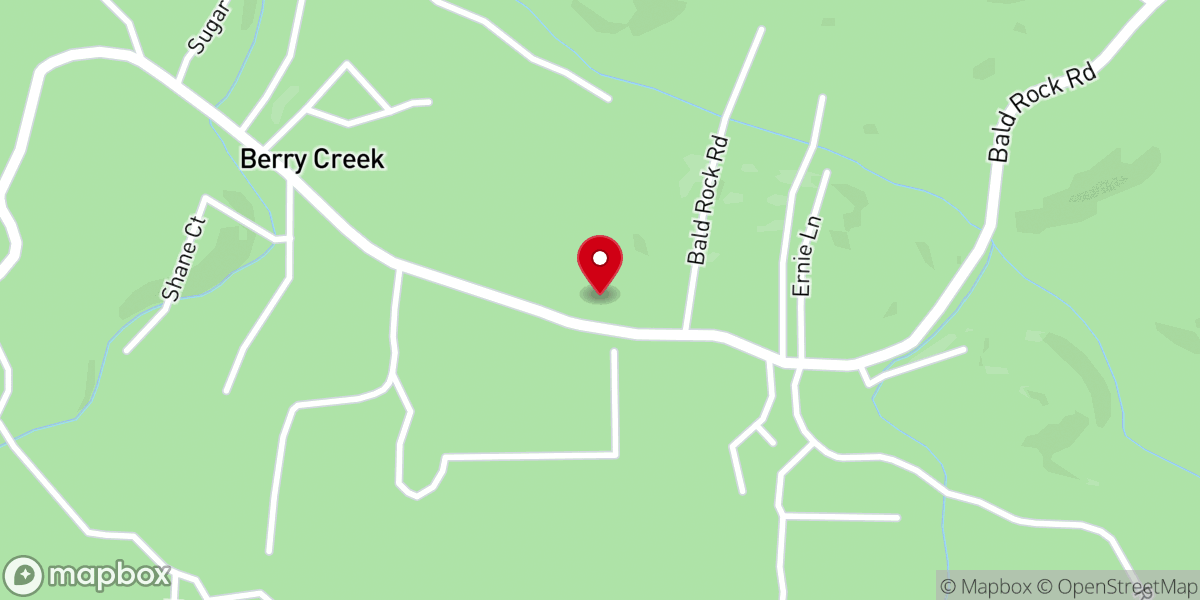 Map showing location of Berry Creek Community Church