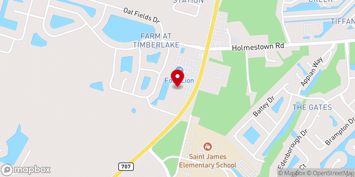 Map showing location of Timberlake Baptist Church