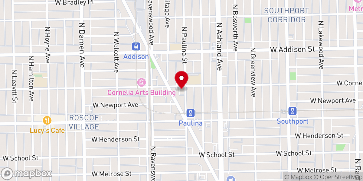 Map showing location of Cornelia Avenue Baptist Church